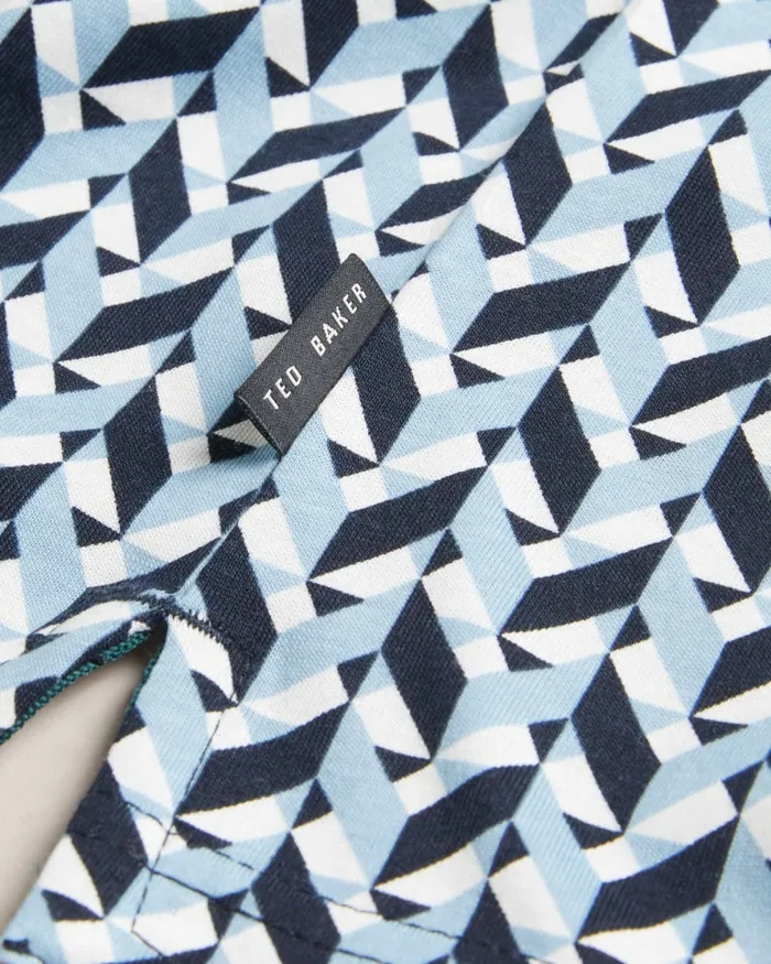 Men CHETEL 8211 Short Sleeve Geometric Print TShirt Light Blue Ted Baker Tops Men CHETEL 8211 Short Sleeve Geometric Print TShirt Light Blue Ted Baker Tops