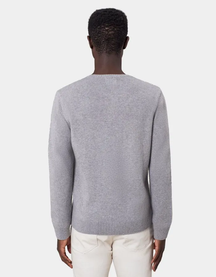 Men Classic Merino Wool Crew Heather Grey Colorful Standard Knit Sweaters