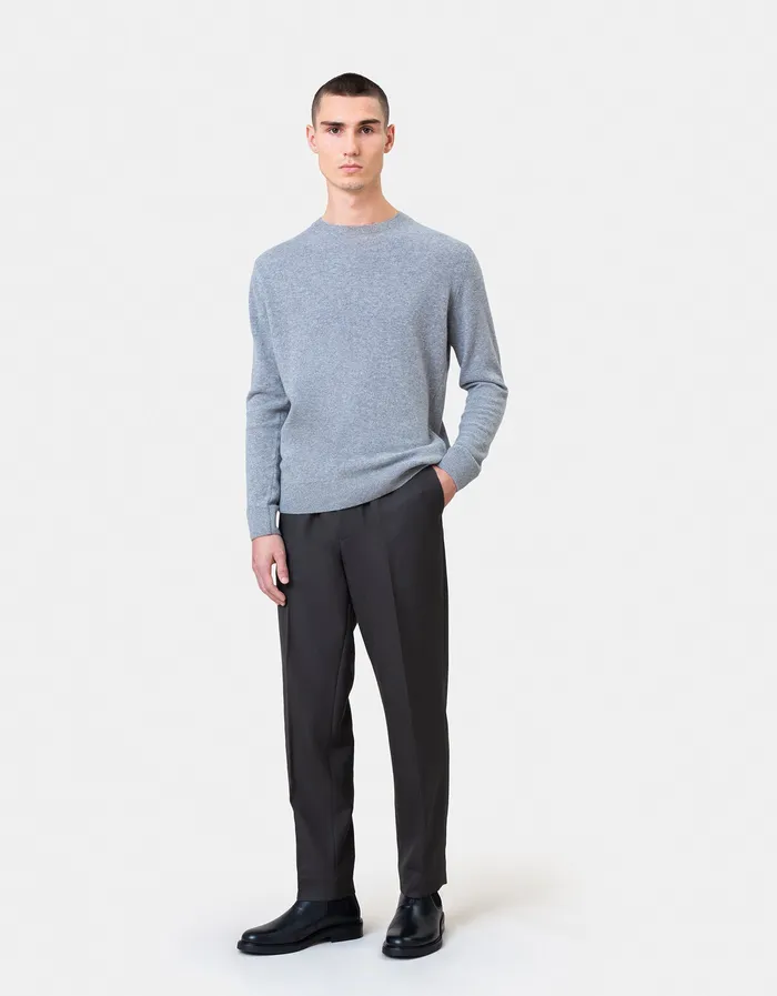 Men Colorfulstandard Light Merino Wool Crew 8211 Polar Blue Knit Sweaters