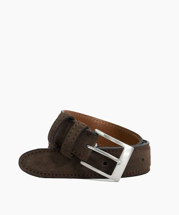 Men Dune London Belts Grey Suede Belt Brown