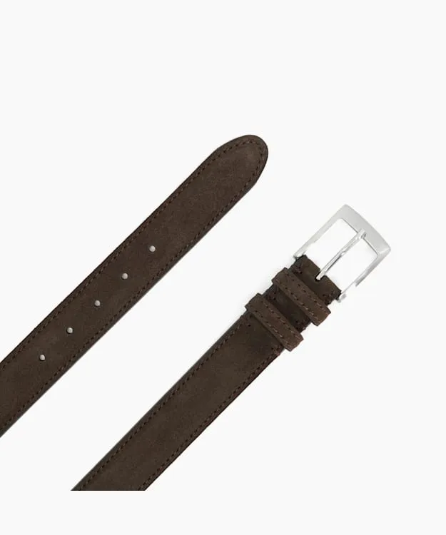 Men Dune London Belts Grey Suede Belt Brown
