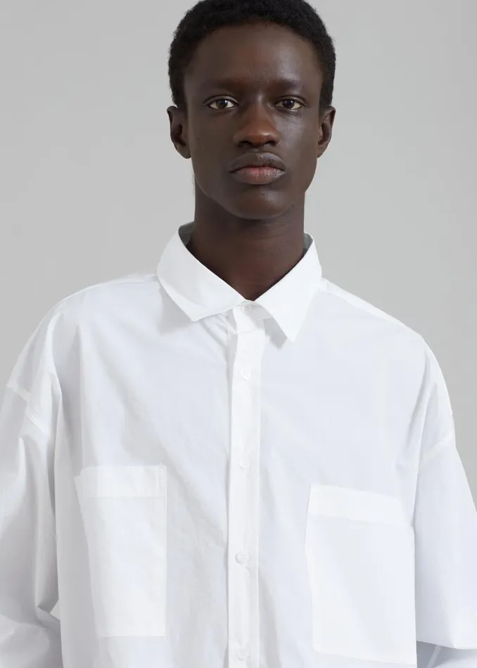 Men Gus Oversized Shirt 8211 White The Frankie Shop Tops