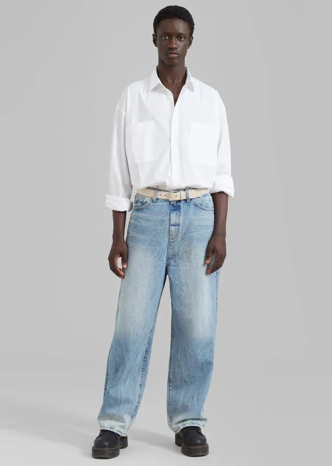 Men Gus Oversized Shirt 8211 White The Frankie Shop Tops