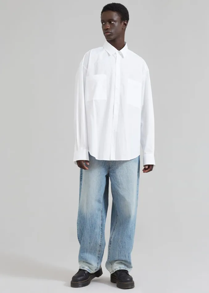 Men Gus Oversized Shirt 8211 White The Frankie Shop Tops