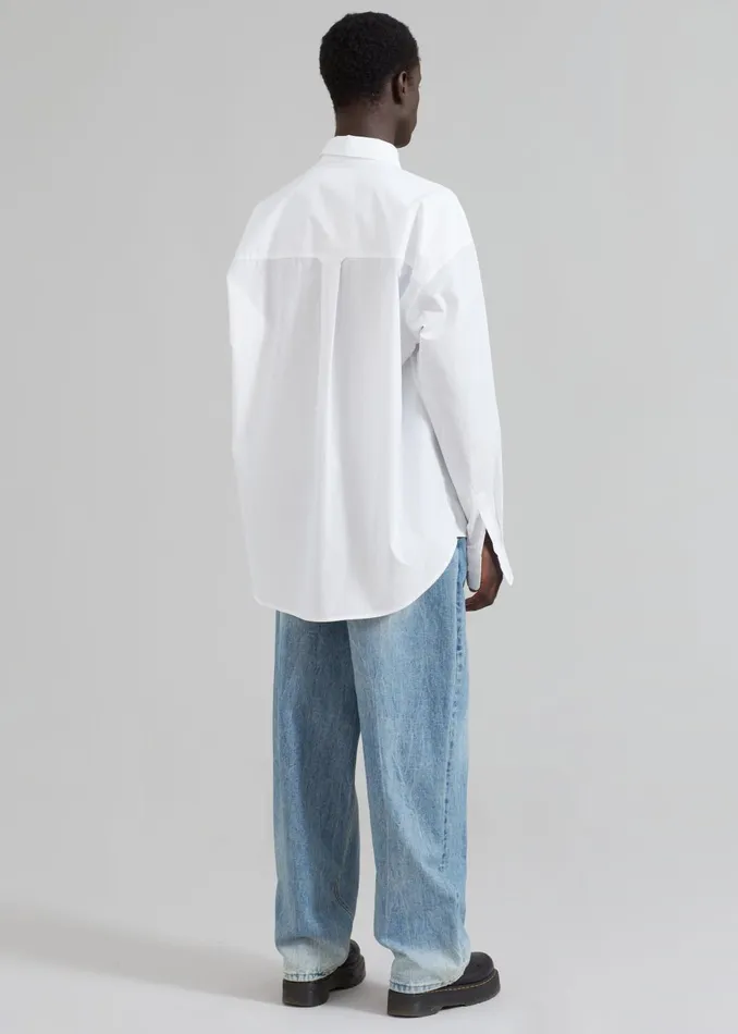 Men Gus Oversized Shirt 8211 White The Frankie Shop Tops