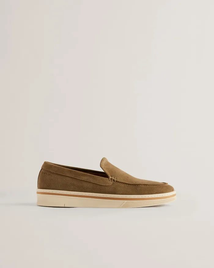 Men HAMPSHR 8211 Suede Slip On Chunky Loafers Khaki Ted Baker Loafers Men HAMPSHR 8211 Suede Slip On Chunky Loafers Khaki Ted Baker Loafers