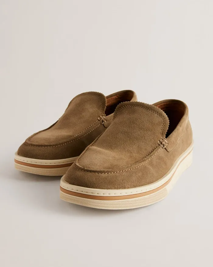 Men HAMPSHR 8211 Suede Slip On Chunky Loafers Khaki Ted Baker Loafers Men HAMPSHR 8211 Suede Slip On Chunky Loafers Khaki Ted Baker Loafers