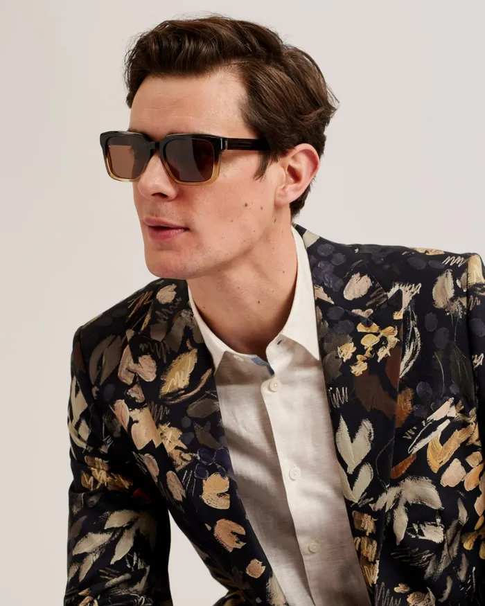 Men HORNABY 8211 Ombre Thick Square Sunglasses Blackwhite Ted Baker Sunglasses
