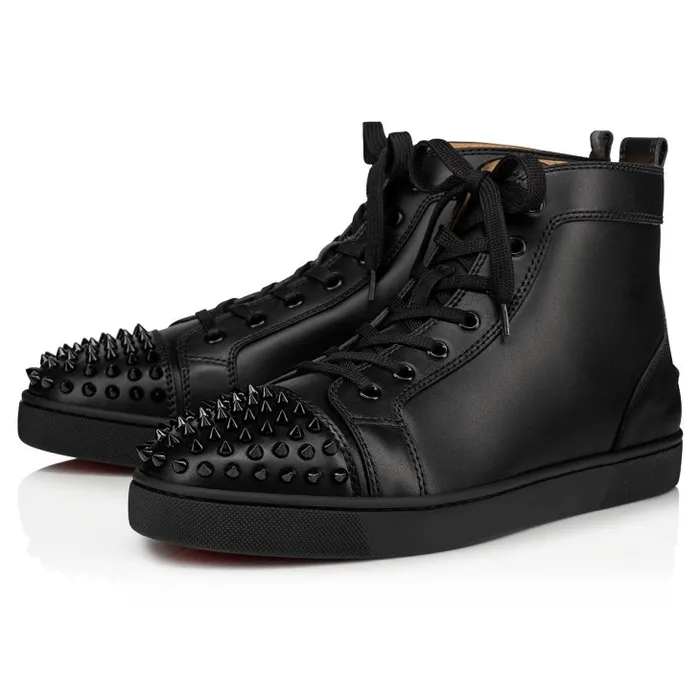 Men Lou Spikes Hightop Sneakers 8211 Calf Leather 8211 Black Christian Louboutin Sneakers Men Lou Spikes Hightop Sneakers 8211 Calf Leather 8211 Black Christian Louboutin Sneakers
