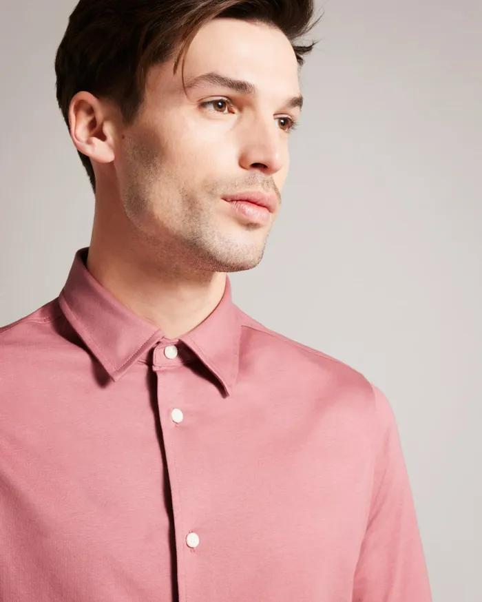 Men MARRSHO 8211 Short Sleeve Smart Jersey Shirt Medium Pink Ted Baker Shirts Men MARRSHO 8211 Short Sleeve Smart Jersey Shirt Medium Pink Ted Baker Shirts