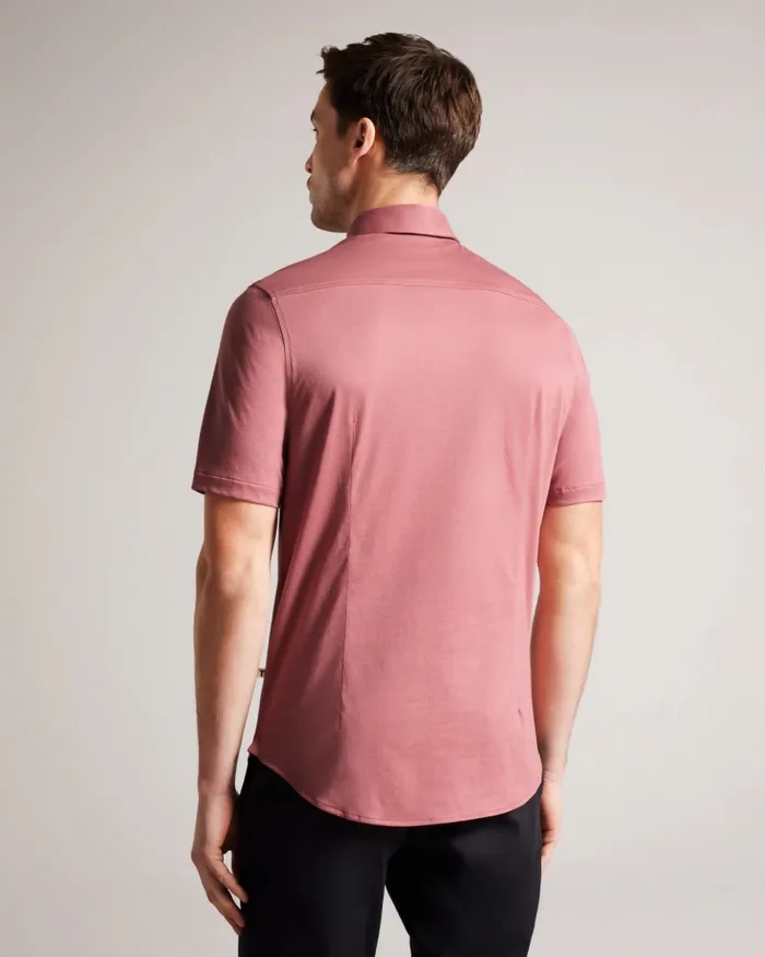 Men MARRSHO 8211 Short Sleeve Smart Jersey Shirt Medium Pink Ted Baker Shirts Men MARRSHO 8211 Short Sleeve Smart Jersey Shirt Medium Pink Ted Baker Shirts
