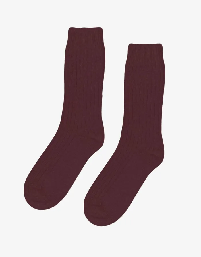 Men Merino Wool Blend Sock Oxblood Red Colorful Standard Socks and