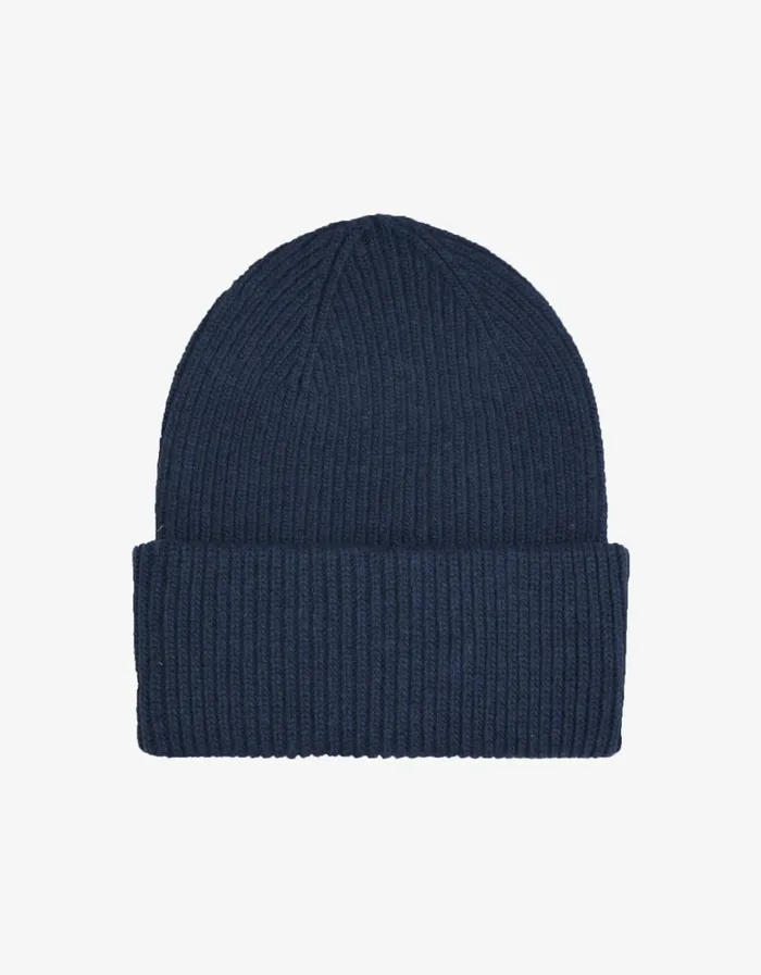 Men Merino Wool Hat Navy Blue Colorful Standard Hats