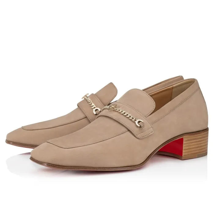 Men MJ Moc 40 Mm Loafers 8211 Nubuck Calf Leather 8211 Lionne Christian Louboutin Loafers and Moccasins