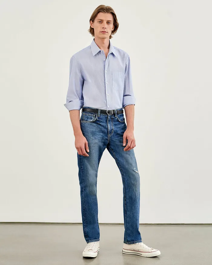 Men Nili Lotan NATHAN JEAN Classic Wash Denim