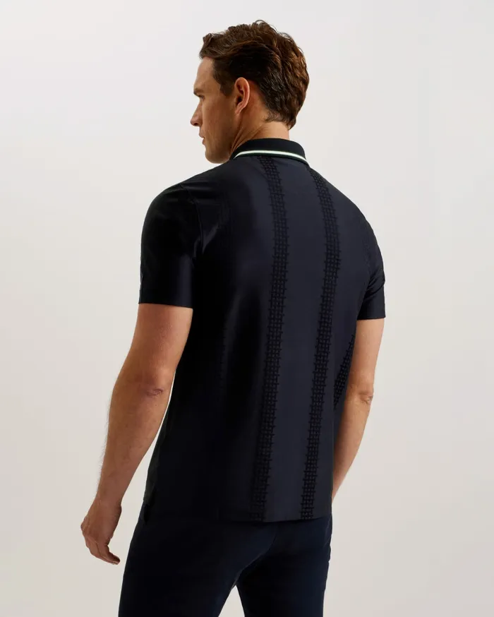 Men ORBITE 8211 Slim Fit Jacquard Zip Polo Shirt Navy Ted Baker Polo Shirts Men ORBITE 8211 Slim Fit Jacquard Zip Polo Shirt Navy Ted Baker Polo Shirts