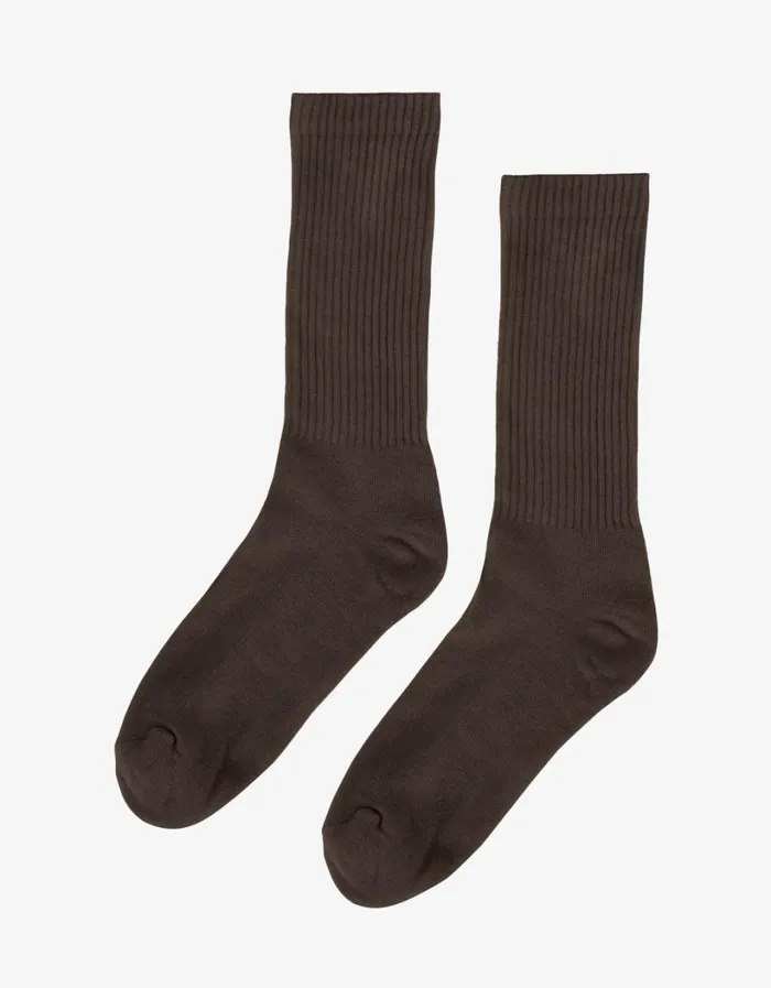 Men Organic Active Sock Coffee Brown Colorful Standard Socks and