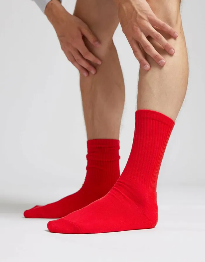 Men Organic Active Sock Coffee Brown Colorful Standard Socks and