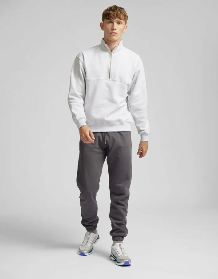 Men Organic Quarter Zip Petrol Blue Colorful Standard Quarter Zips