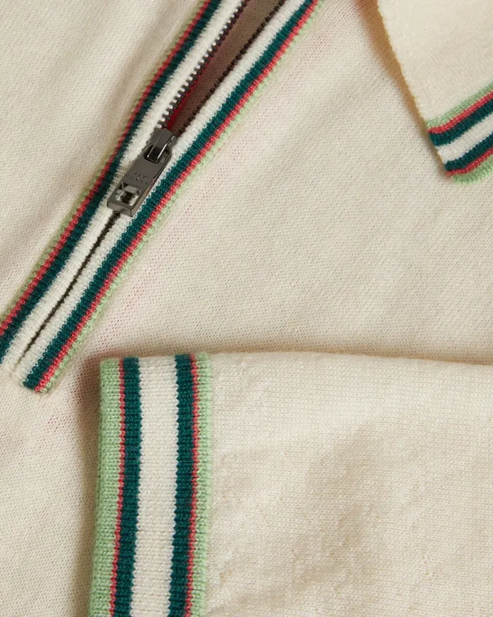 Men PIERROT 8211 Short Sleeve Stripe Trim Polo Shirt White Ted Baker Jumpers and Knitwear Men PIERROT 8211 Short Sleeve Stripe Trim Polo Shirt White Ted Baker Jumpers and Knitwear