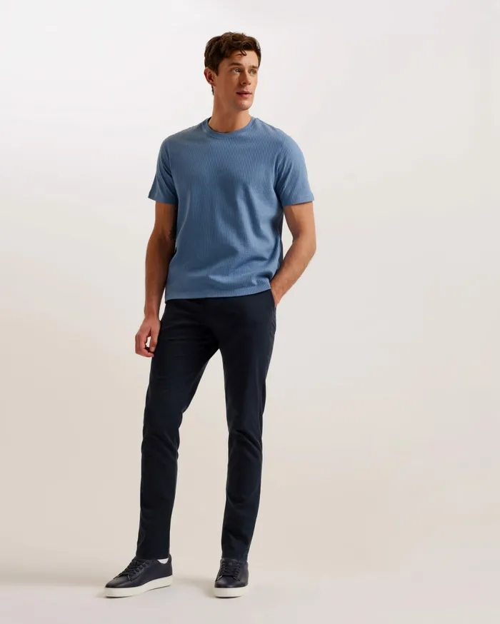 Men RAKES 8211 Textured Regular Fit TShirt Blue Ted Baker Tops Men RAKES 8211 Textured Regular Fit TShirt Blue Ted Baker Tops