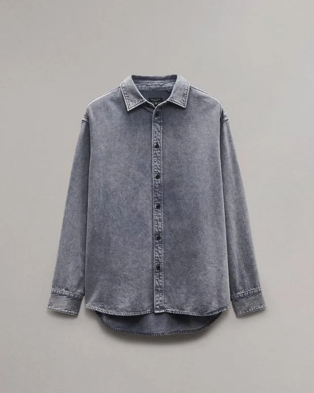 Men Shirts Rag and Bone Matthew Denim Shirt Aged Indigo