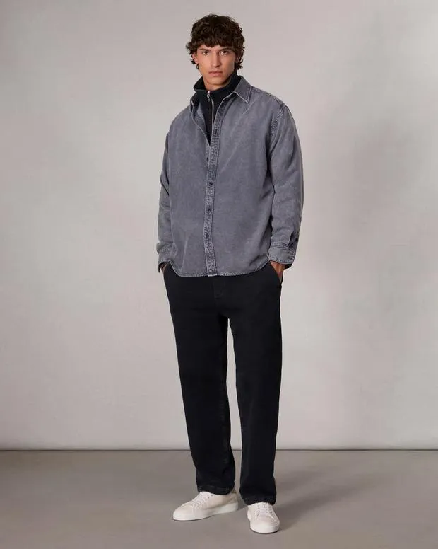 Men Shirts Rag and Bone Matthew Denim Shirt Aged Indigo