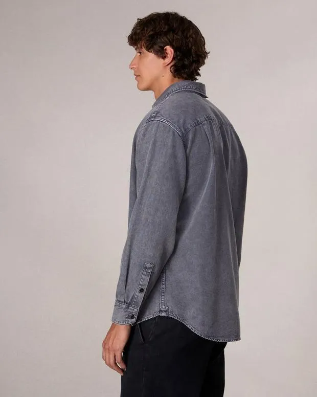 Men Shirts Rag and Bone Matthew Denim Shirt Aged Indigo