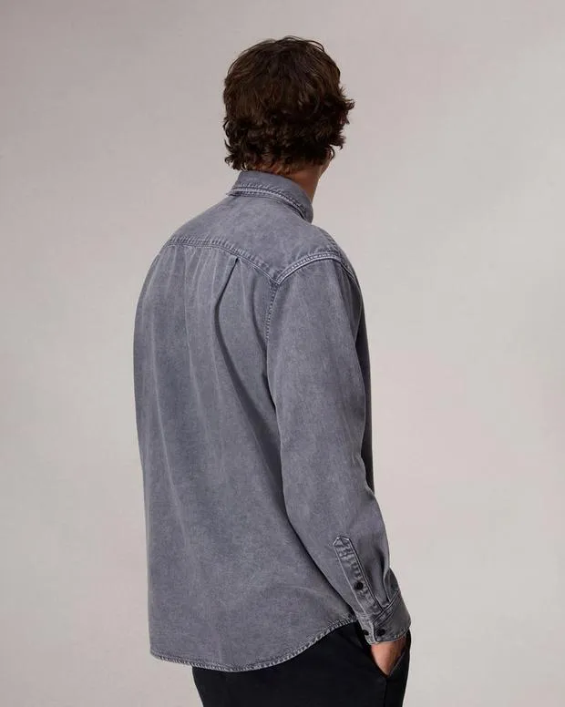 Men Shirts Rag and Bone Matthew Denim Shirt Aged Indigo