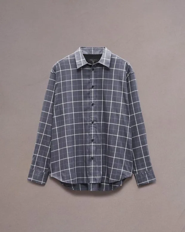 Men Shirts Rag and Bone Matthew Flannel Shirt Sharkblu Plaid