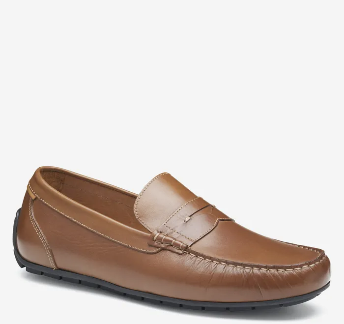 Men SlipOns and Loafers Johnston and Murphy Beck Penny Loafer Tan Full Grain