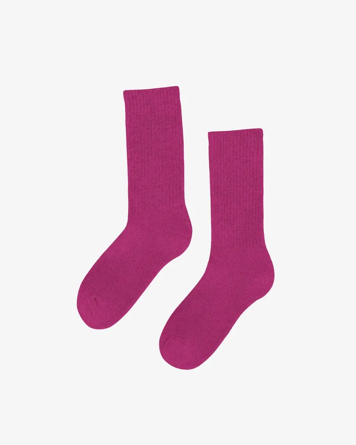 Men Socks Colorfulstandard Organic Active Sock 8211 Magenta Blaze