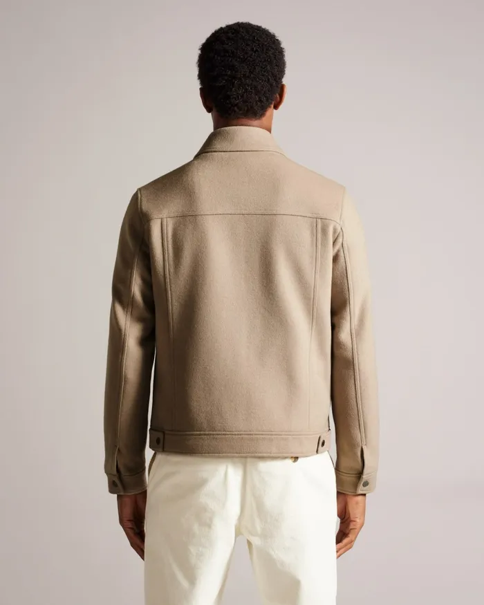 Men SOMERSS 8211 Wool Blend Trucker Jacket Natural Ted Baker Coats and Jackets Men SOMERSS 8211 Wool Blend Trucker Jacket Natural Ted Baker Coats and Jackets
