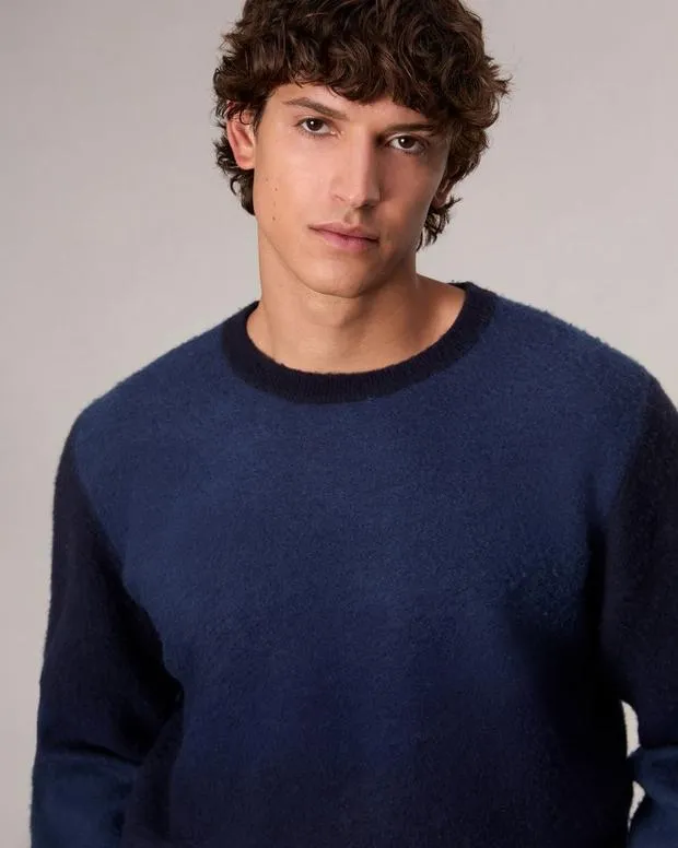 Men Sweaters Rag and Bone Downing Crewneck Sweater Navy Multi