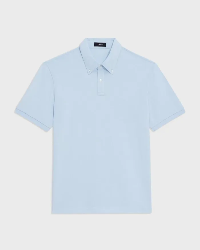 Men TShirts Polos Theory Tailored Polo Shirt In Function Piqueacute Skylight