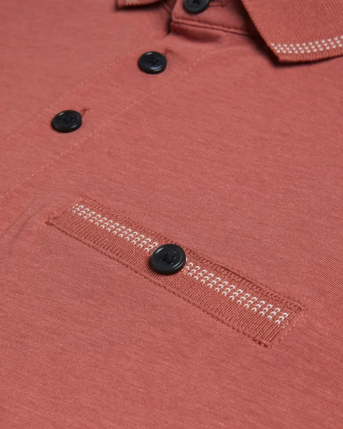 Men TORTILA 8211 Polo Shirt With Striped Details Medium Pink Ted Baker Tops Men TORTILA 8211 Polo Shirt With Striped Details Medium Pink Ted Baker Tops