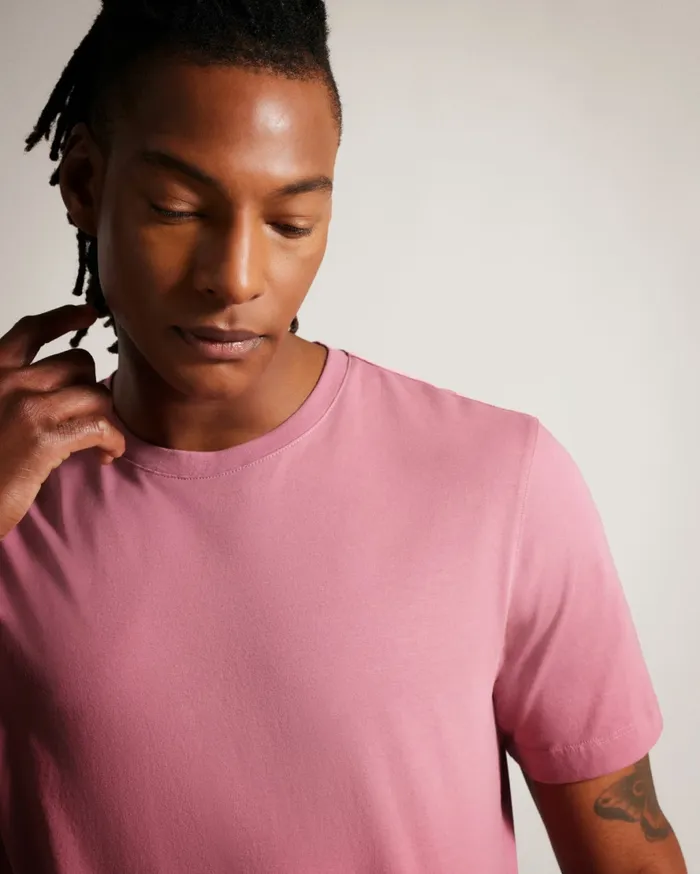 Men TYWINN 8211 Short Sleeve Regular Fit Plain Tshirt Pink Ted Baker Tops Men TYWINN 8211 Short Sleeve Regular Fit Plain Tshirt Pink Ted Baker Tops