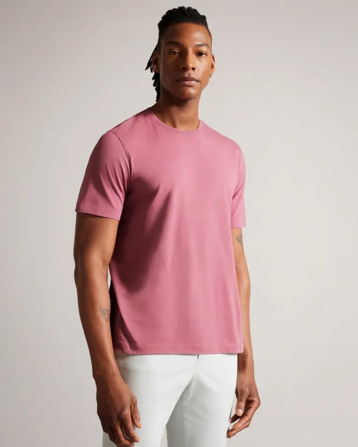 Men TYWINN 8211 Short Sleeve Regular Fit Plain Tshirt Pink Ted Baker Tops Men TYWINN 8211 Short Sleeve Regular Fit Plain Tshirt Pink Ted Baker Tops