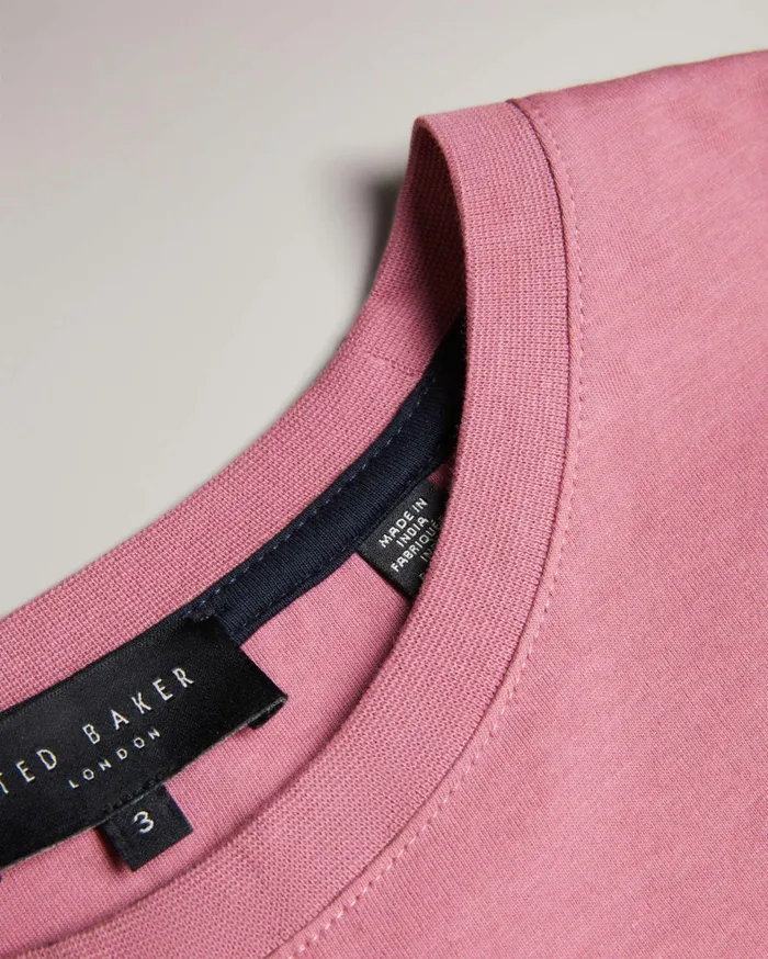 Men TYWINN 8211 Short Sleeve Regular Fit Plain Tshirt Pink Ted Baker Tops Men TYWINN 8211 Short Sleeve Regular Fit Plain Tshirt Pink Ted Baker Tops