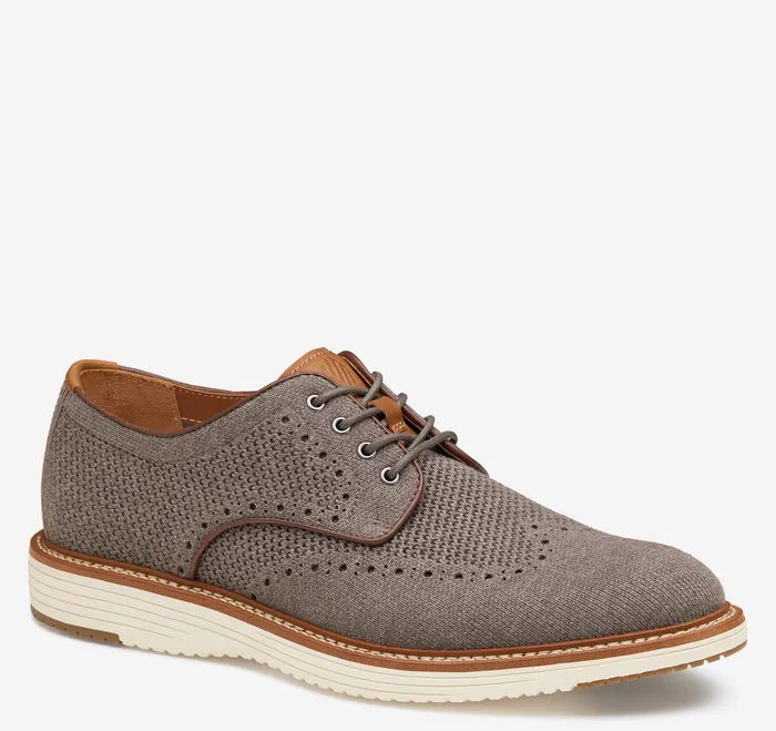 Men Upton Knit Wingtip Gray Knit LaceUps Johnston and Murphy
