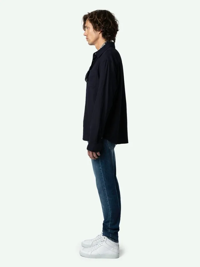Men Zadig and Voltaire Shirts Tyrona Shirt Encre Men Zadig and Voltaire Shirts Tyrona Shirt Encre