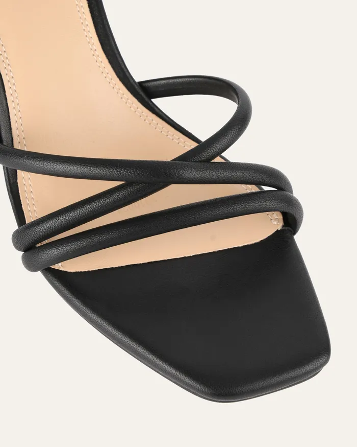 MID SANDALS jomercer Women Nicola mid heel sandals black leather MID SANDALS jomercer Women Nicola mid heel sandals black leather