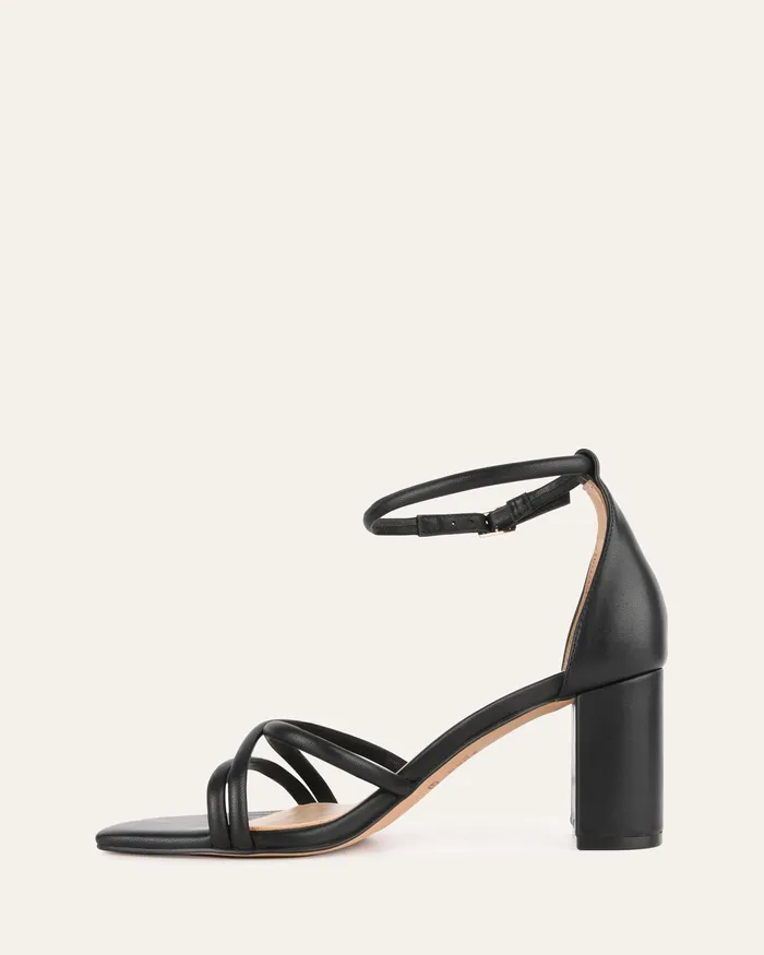 MID SANDALS jomercer Women Nicola mid heel sandals black leather MID SANDALS jomercer Women Nicola mid heel sandals black leather