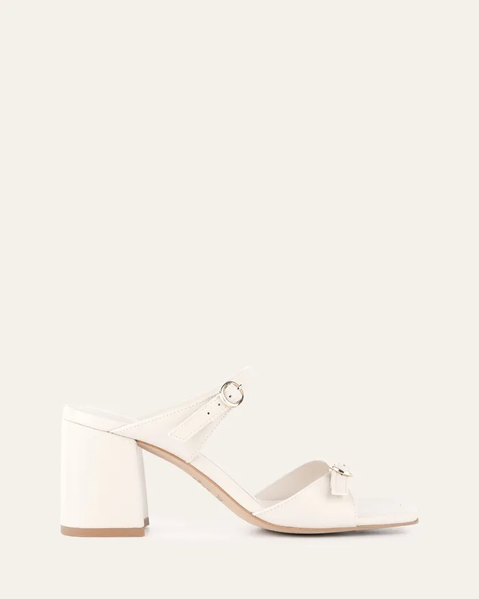 MID SANDALS jomercer Women Spencer mid heel sandals off white leather