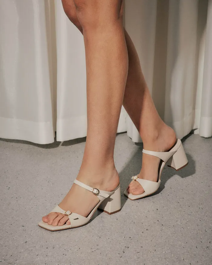 MID SANDALS jomercer Women Spencer mid heel sandals off white leather MID SANDALS jomercer Women Spencer mid heel sandals off white leather