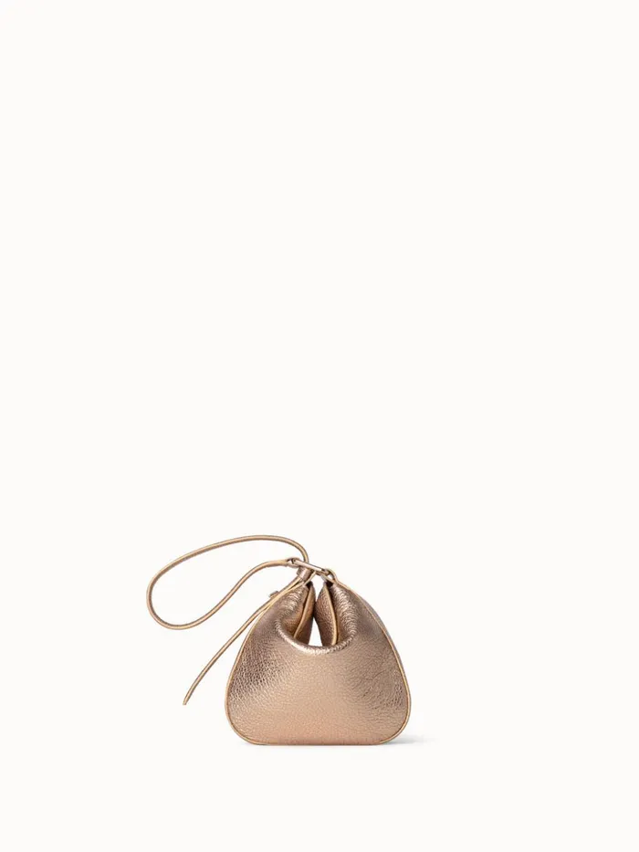 Mini Anna Hobo Bag In Leather Antique Gold Women Akris Shoulder Bags