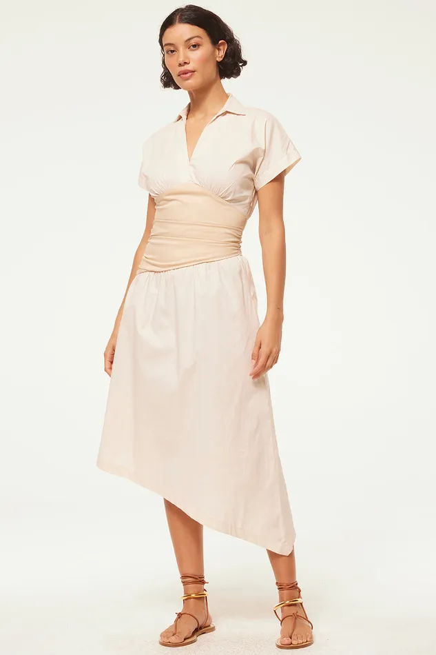 Misa Los Angeles Antonella Dress Ivory Linen Mix Women Dresses