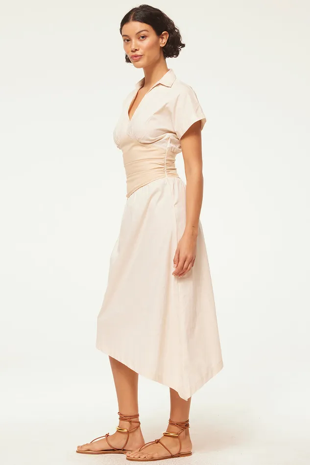 Misa Los Angeles Antonella Dress Ivory Linen Mix Women Dresses