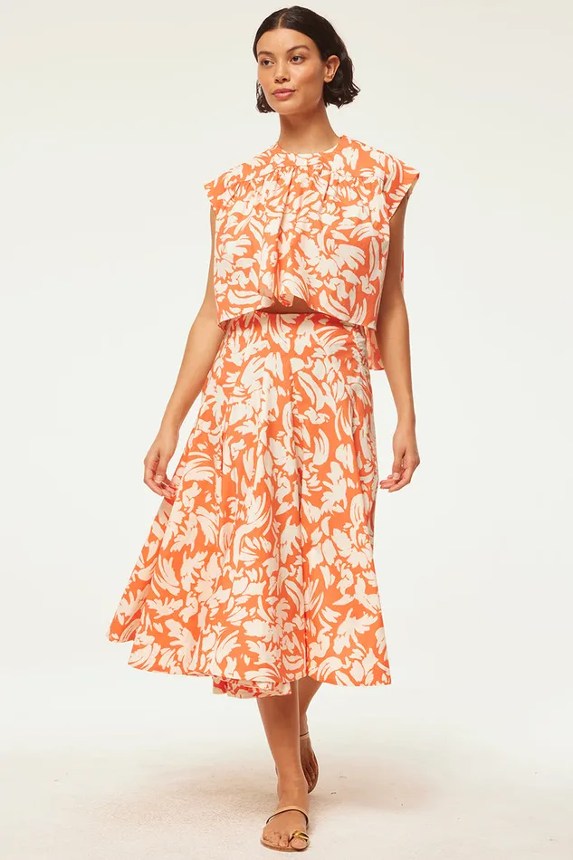 Misa Los Angeles Emma Skirt Patmos Tangerine Women Matching Sets