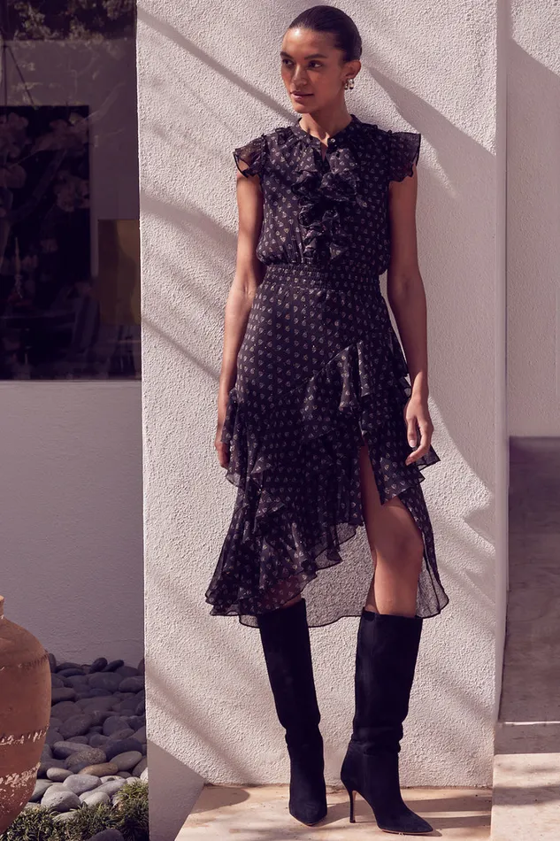 Misa Los Angeles Ilysa Dress Black Lapis Eye Women Dresses